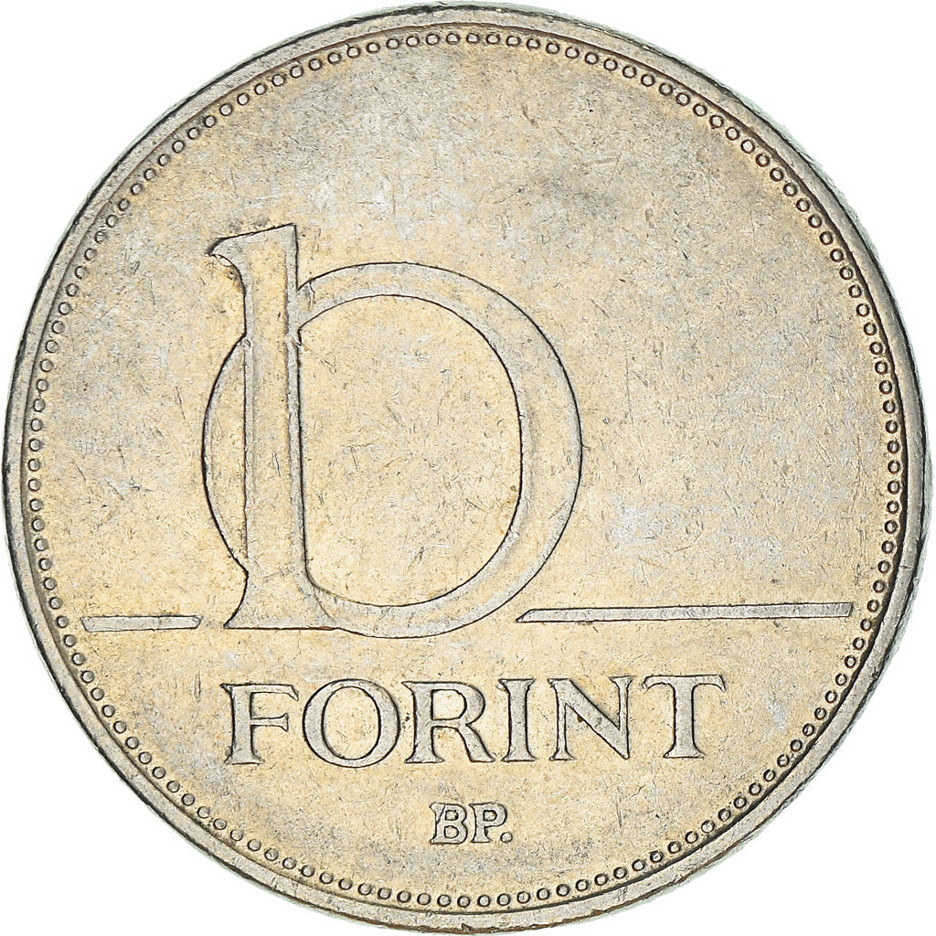 Coin, Hungary, 10 Forint, 1993, Budapest, EF(40-45), Copper-nickel, KM:695
