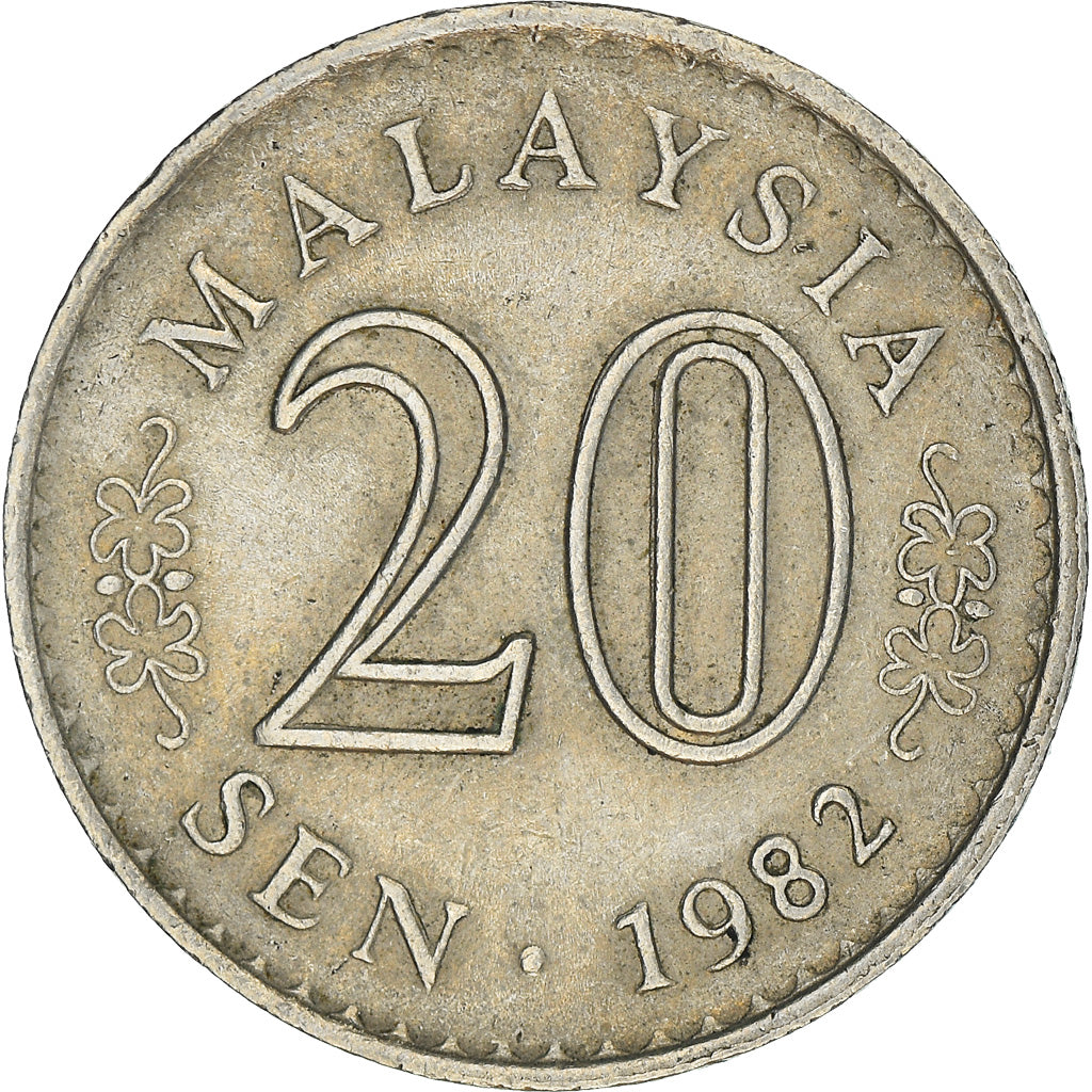 Münze, Malaysia, 20 Sen, 1982, Franklin Mint, SS+, Copper-nickel, KM:4