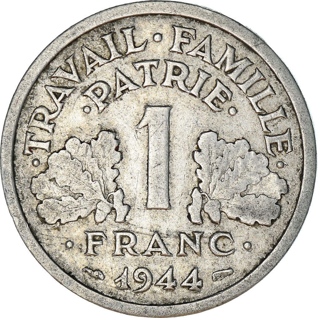 Munten, Frankrijk, Bazor, Franc, 1944, Castelsarrasin, FR+, Aluminium, KM:902.3