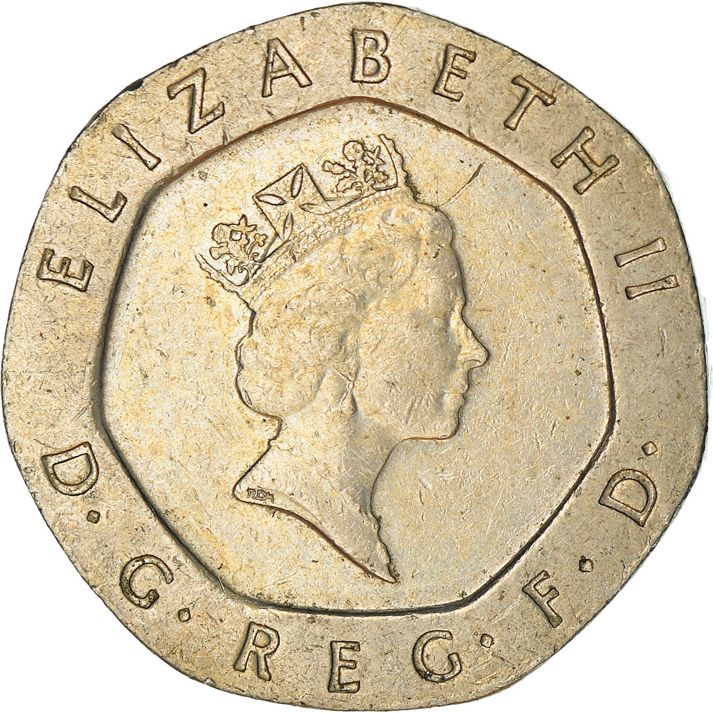 Coin, Great Britain, Elizabeth II, 20 Pence, 1987, AU(50-53), Copper-nickel