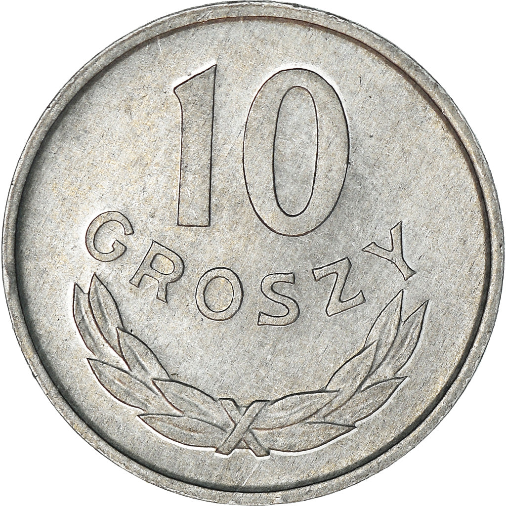 Coin, Poland, 10 Groszy, 1976, Warsaw, MS(60-62), Aluminum, KM:AA47