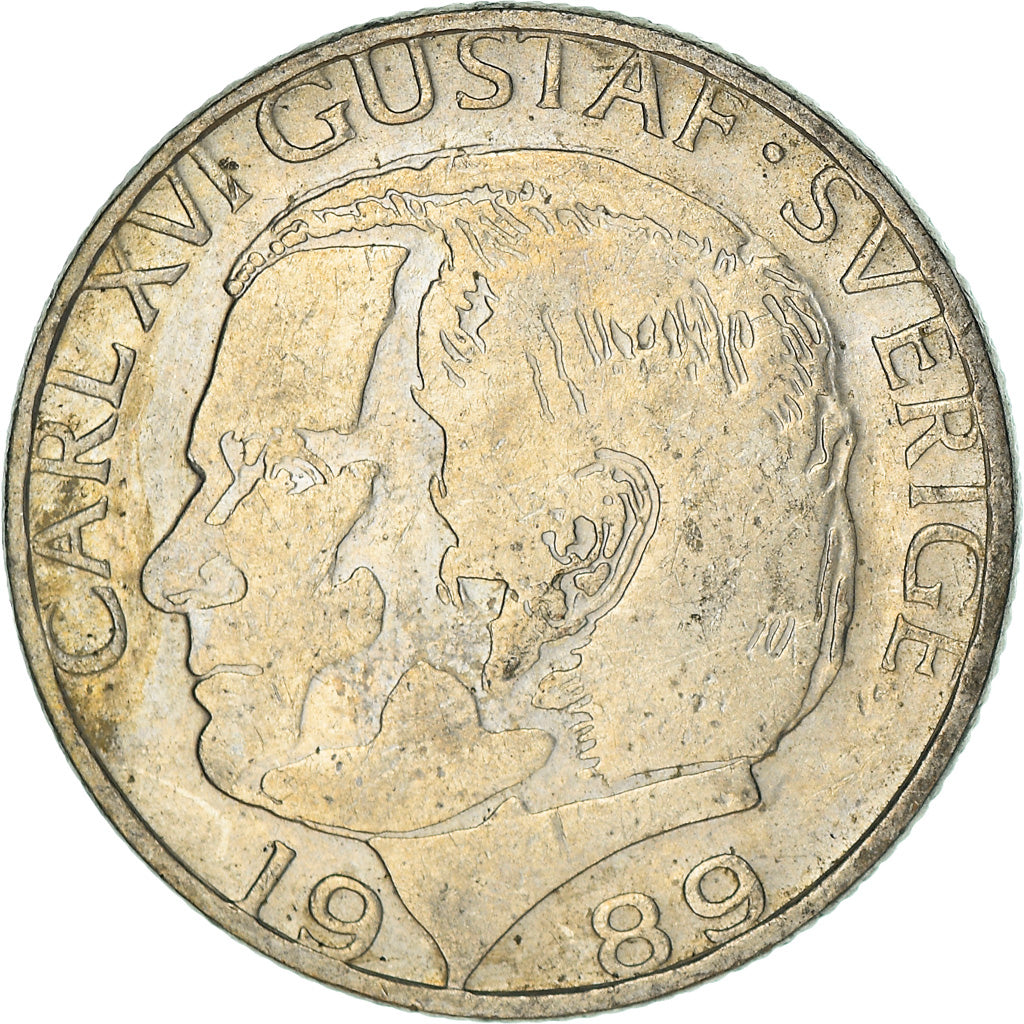 Moneta, Szwecja, Carl XVI Gustaf, Krona, 1989, EF(40-45), Miedź-Nikiel, KM:852a