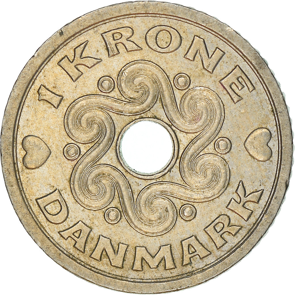 Moneta, Danimarca, Margrethe II, Krone, 1992, Copenhagen, BB+, Rame-nichel