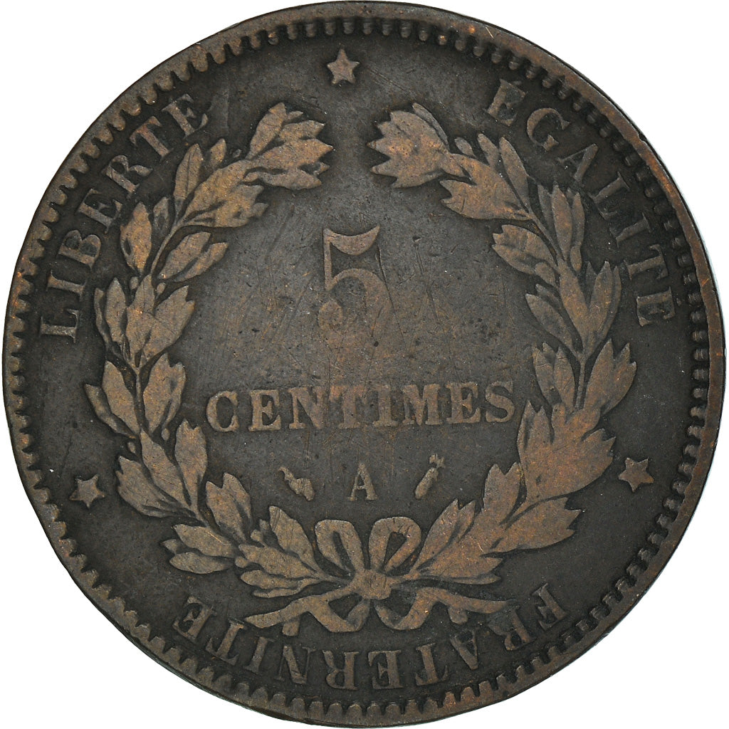 Munten, Frankrijk, Cérès, 5 Centimes, 1896, Paris, ZG+, Bronze, KM:821.1