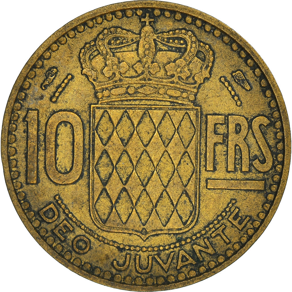 Coin, Monaco, Rainier III, 10 Francs, 1950, EF(40-45), Aluminum-Bronze, KM:130