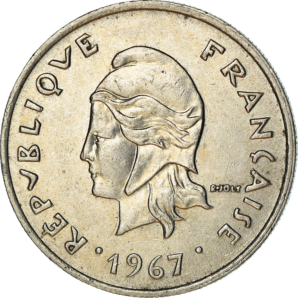 Coin, French Polynesia, 10 Francs, 1967, AU(50-53), Nickel, KM:5