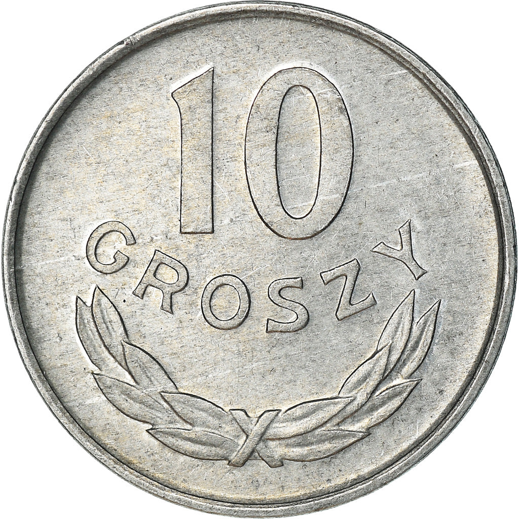 Moeda, Polónia, 10 Groszy, 1976, Warsaw, AU(50-53), Alumínio, KM:AA47
