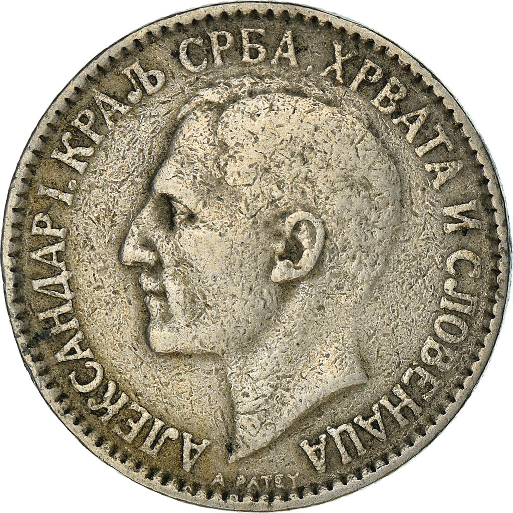 Coin, Yugoslavia, Alexander I, Dinar, 1925, Poissy, EF(40-45), Nickel-Bronze