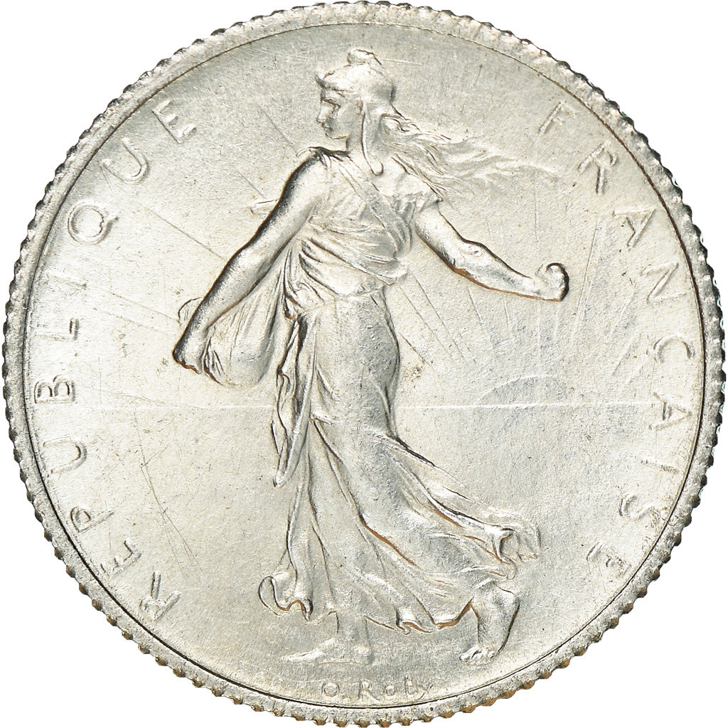 Coin, France, Semeuse, Franc, 1916, Paris, AU(55-58), Silver, KM:844.1