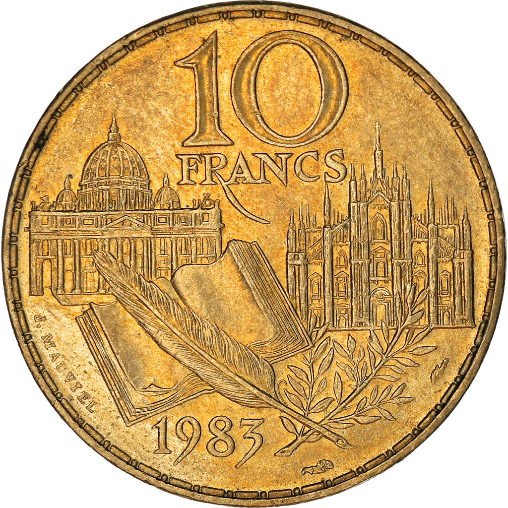 Coin, France, Stendhal, 10 Francs, 1983, Paris, VF(30-35), Nickel-Bronze