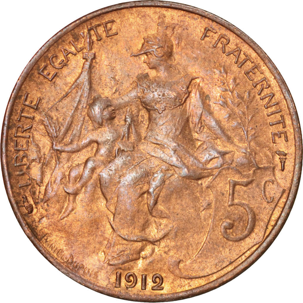 Coin, France, Dupuis, 5 Centimes, 1912, Paris, AU(55-58), Bronze, KM:842