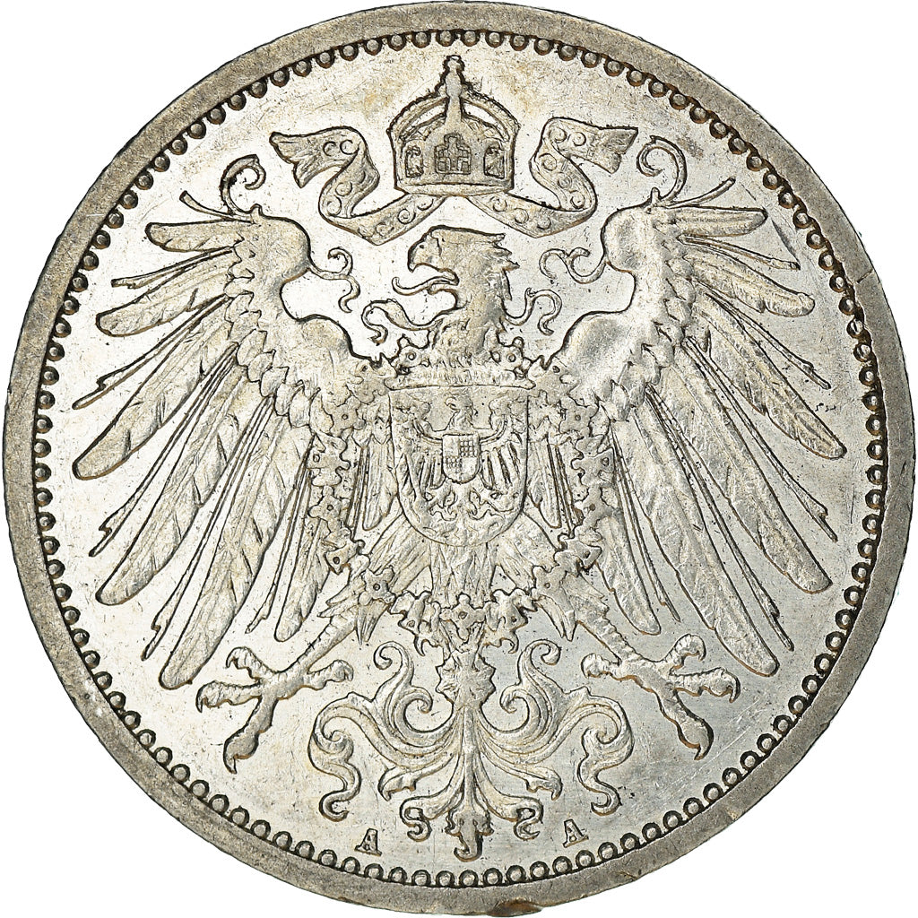 Coin, GERMANY - EMPIRE, Wilhelm II, Mark, 1909, Berlin, AU(55-58), Silver, KM:14