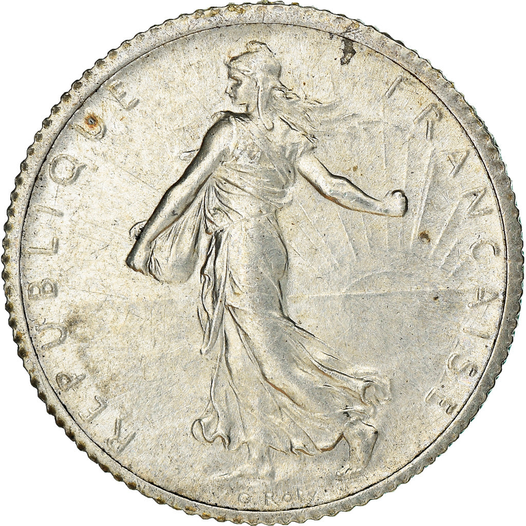 Coin, France, Semeuse, Franc, 1916, Paris, AU(50-53), Silver, KM:844.1