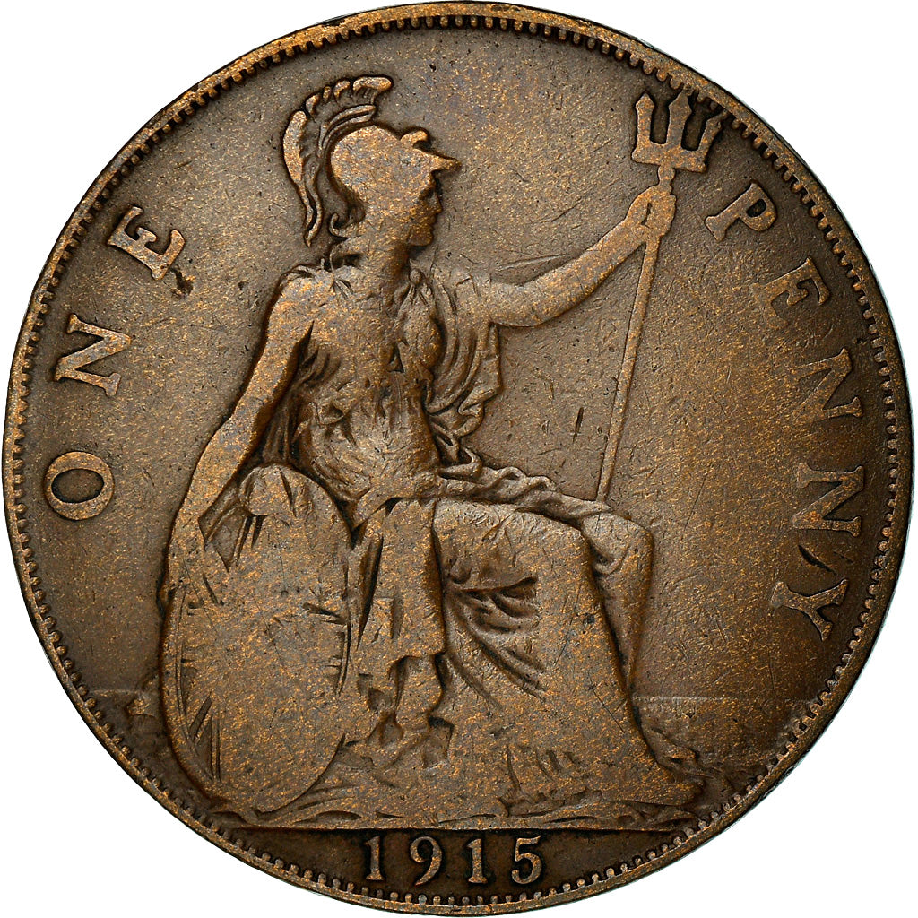 Coin, Great Britain, George V, Penny, 1915, VF(20-25), Bronze, KM:810
