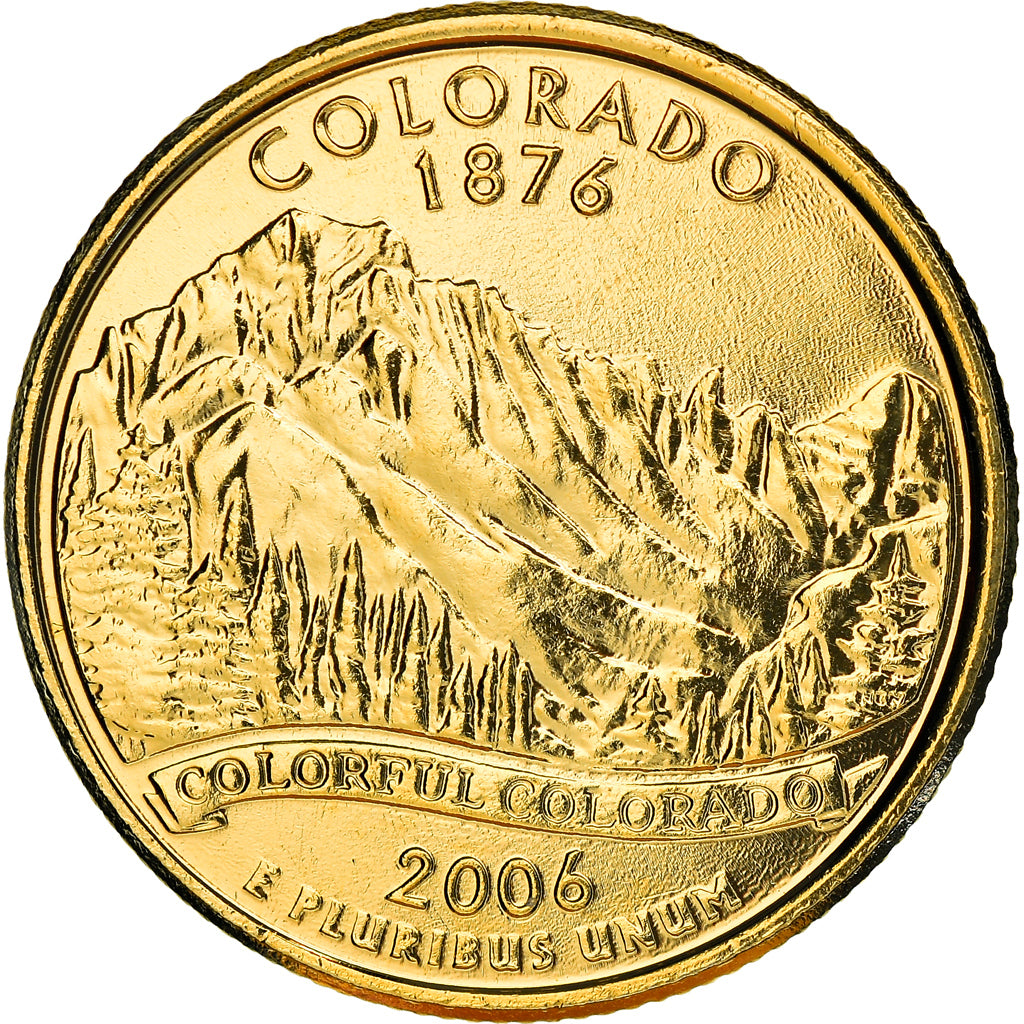 Coin, United States, Colorado, Quarter, 2006, U.S. Mint, Denver, golden, MS(63)