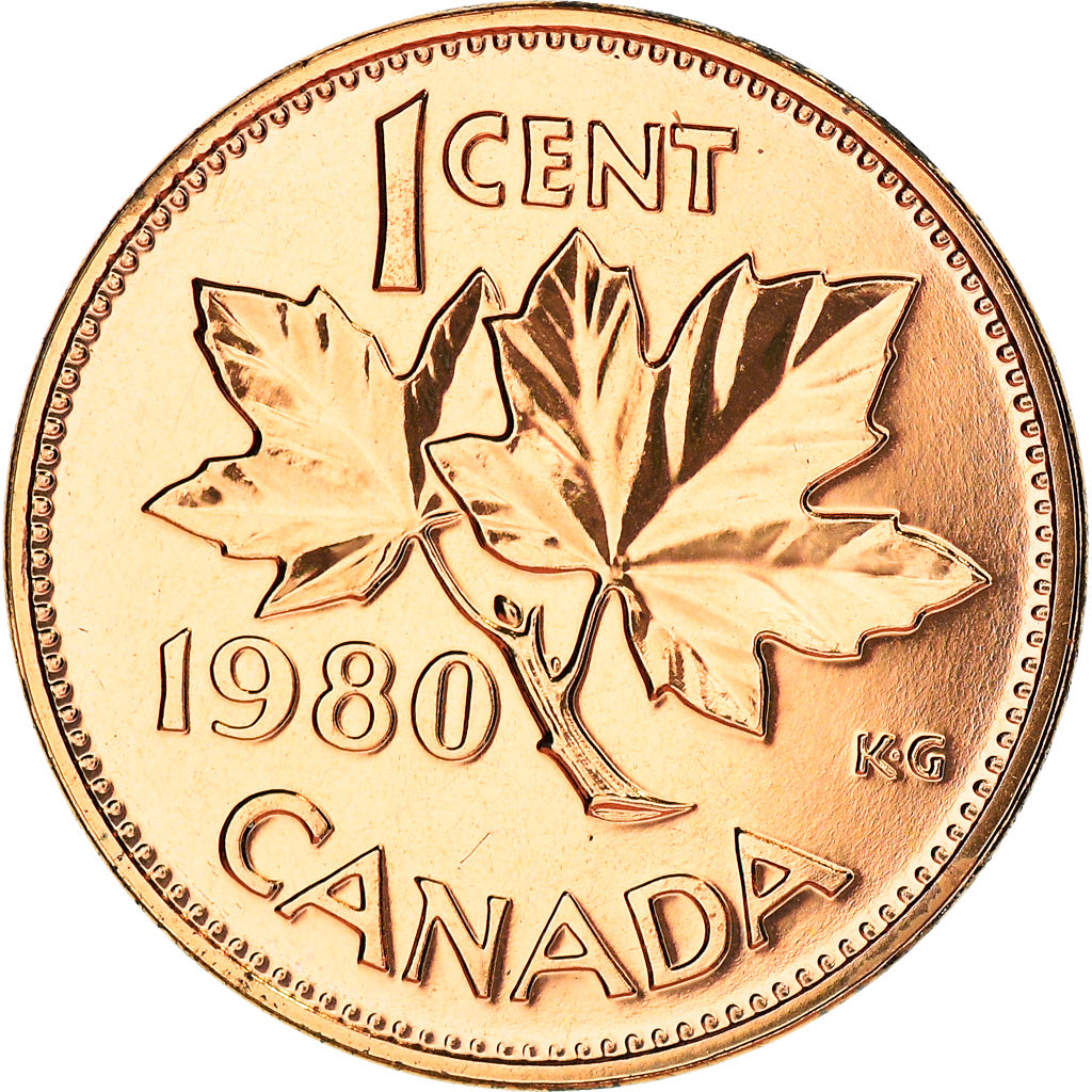 Coin, Canada, Elizabeth II, Cent, 1980, Royal Canadian Mint, Ottawa, MS(65-70)