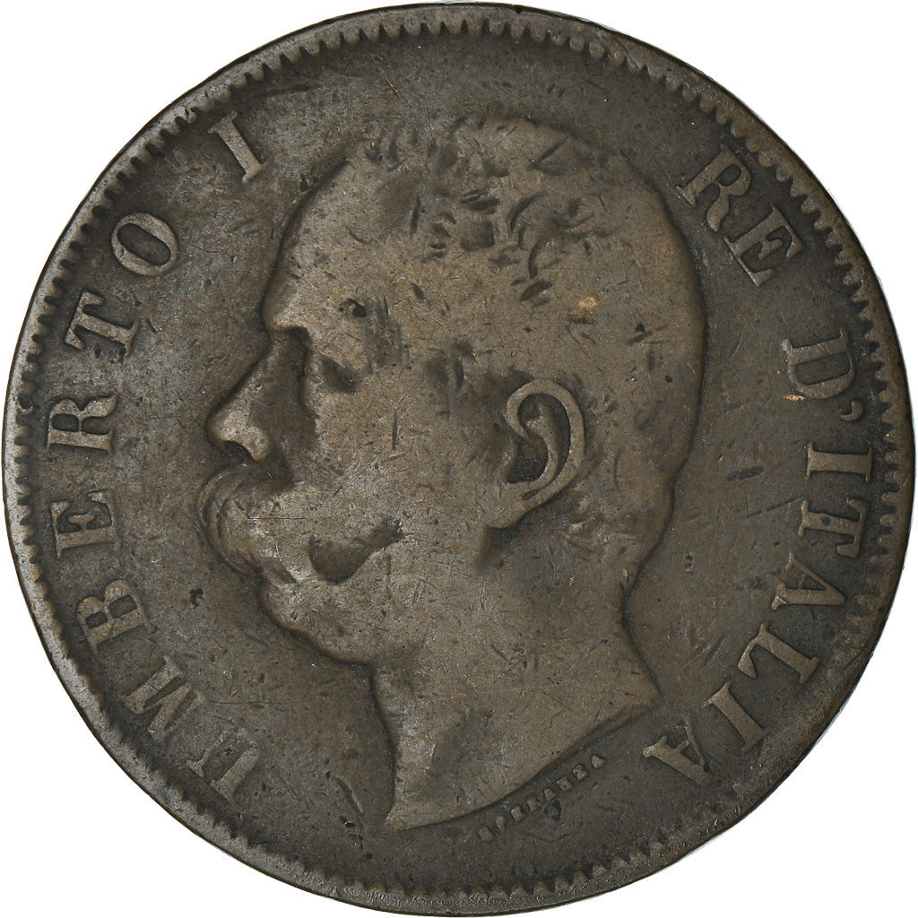 Coin, Italy, Umberto I, 10 Centesimi, 1893, Birmingham, VF(30-35), Copper