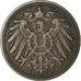 Coin, GERMANY - EMPIRE, Wilhelm II, Pfennig, 1908, Berlin, EF(40-45), Copper