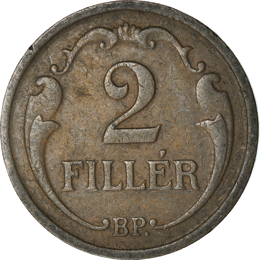 Coin, Hungary, 2 Filler, 1927, Budapest, AU(50-53), Bronze, KM:506