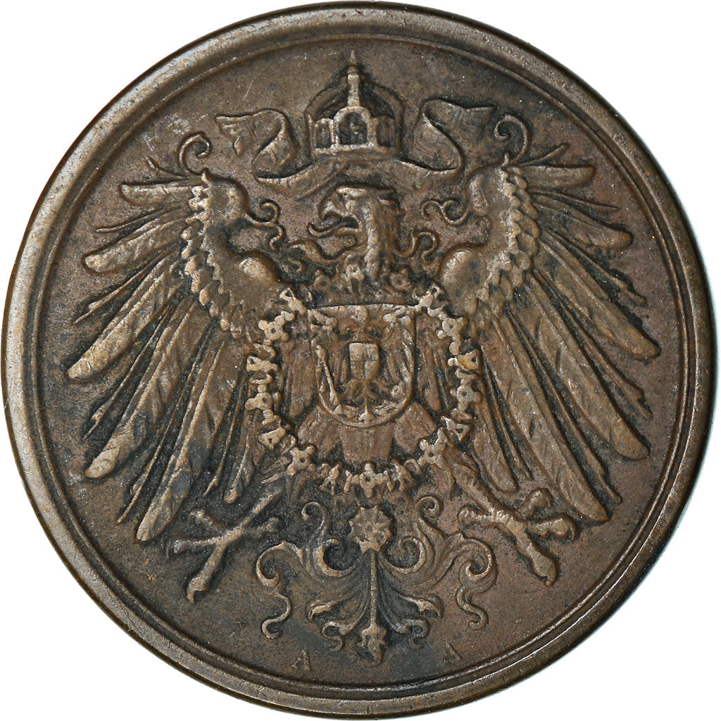 Coin, GERMANY - EMPIRE, Wilhelm II, 2 Pfennig, 1907, Berlin, EF(40-45), Copper