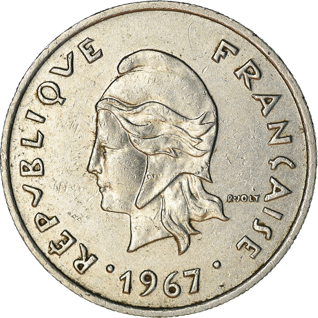 Coin, French Polynesia, 10 Francs, 1967, Paris, AU(55-58), Nickel, KM:5
