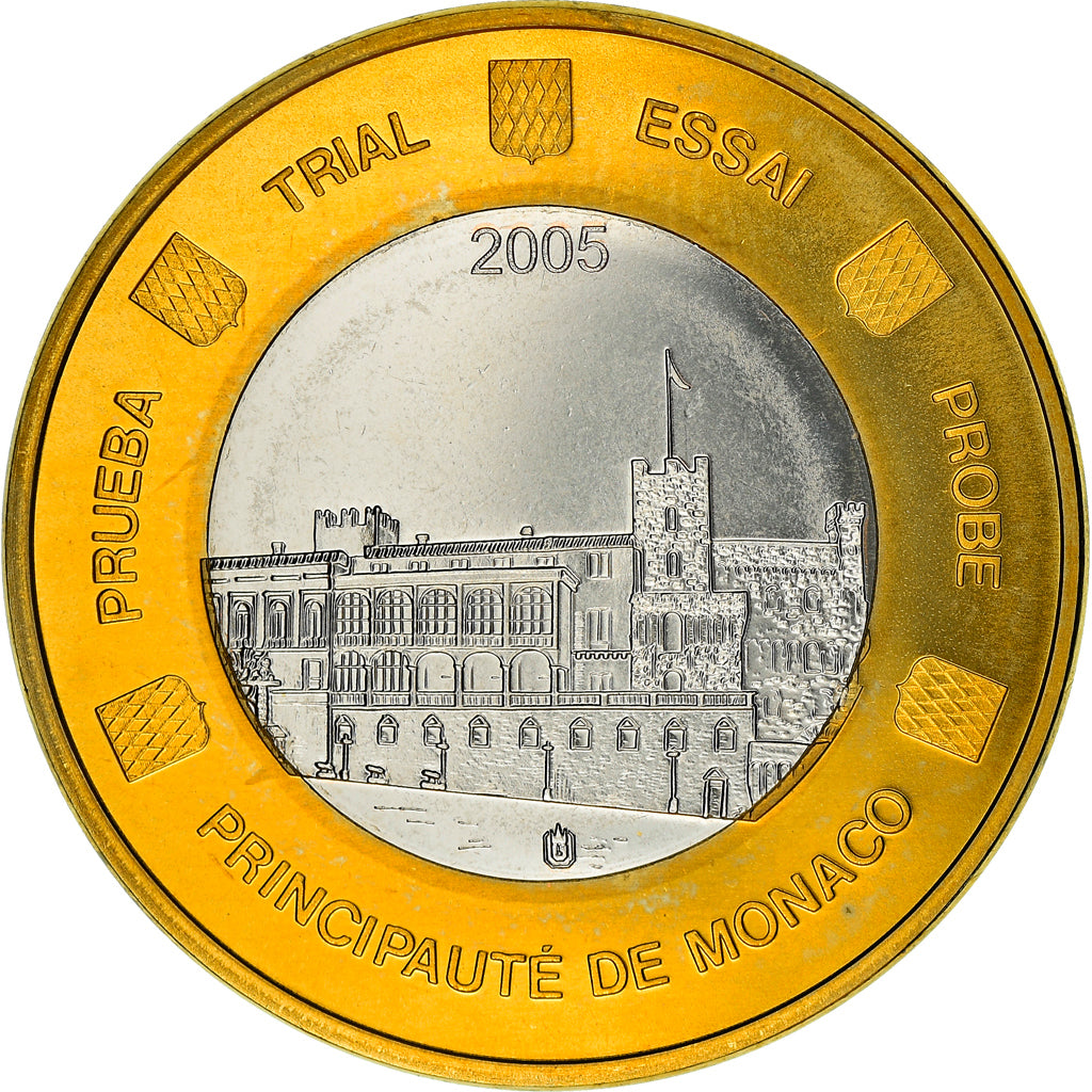 Monaco, medaglia, Essai 1 euro, 2005, FDC, Bi-metallico