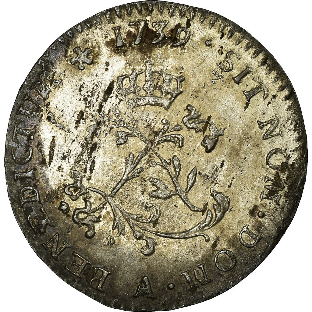 Moneta, Francia, Louis XV, Double sol (2 sous) en billon, 2 Sols, 1739, Paris