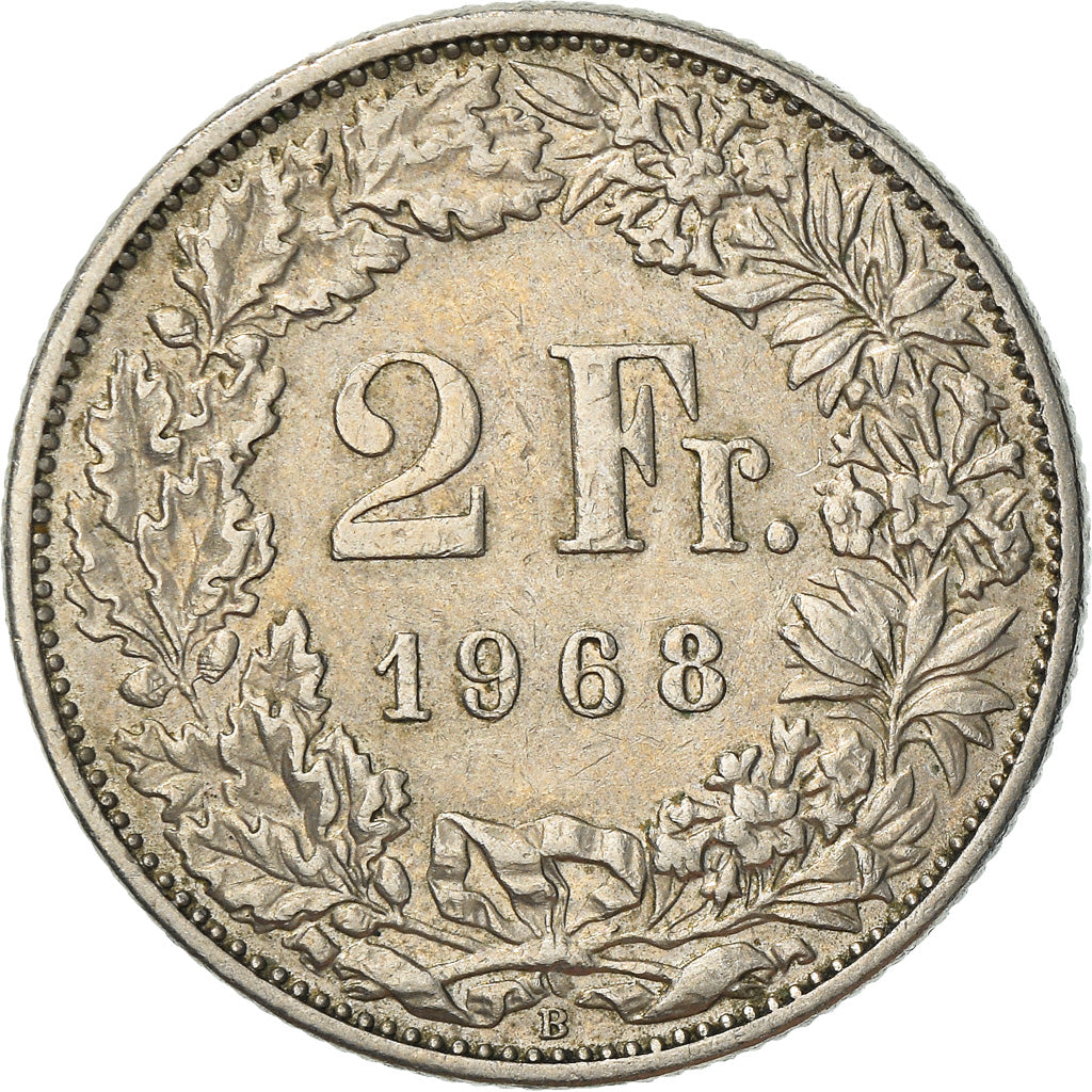 Münze, Schweiz, 2 Francs, 1968, Bern, SS+, Copper-nickel, KM:21a.1