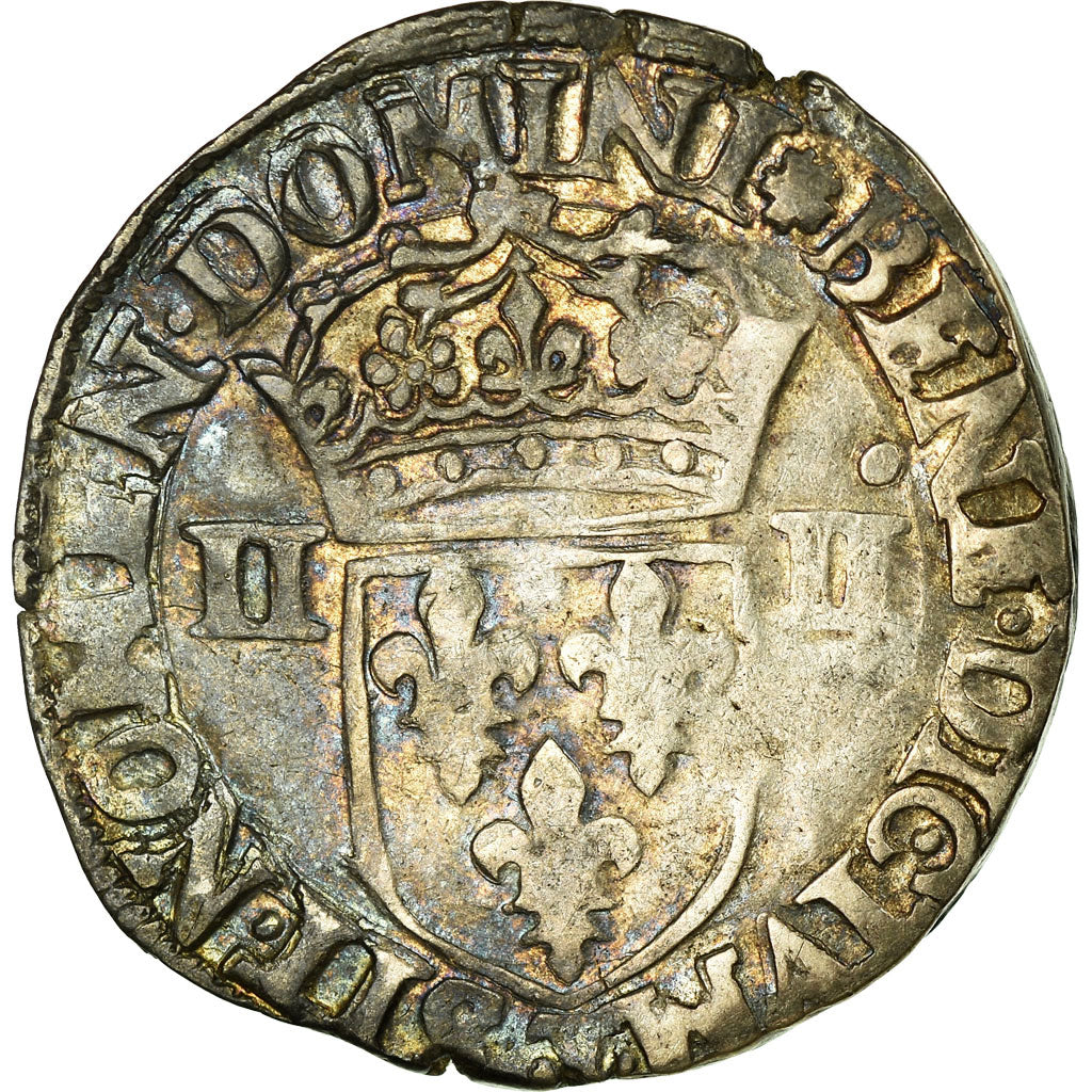 Coin, France, 1/4 Ecu, 1591, Nantes, EF(40-45), Silver, Sombart:4670