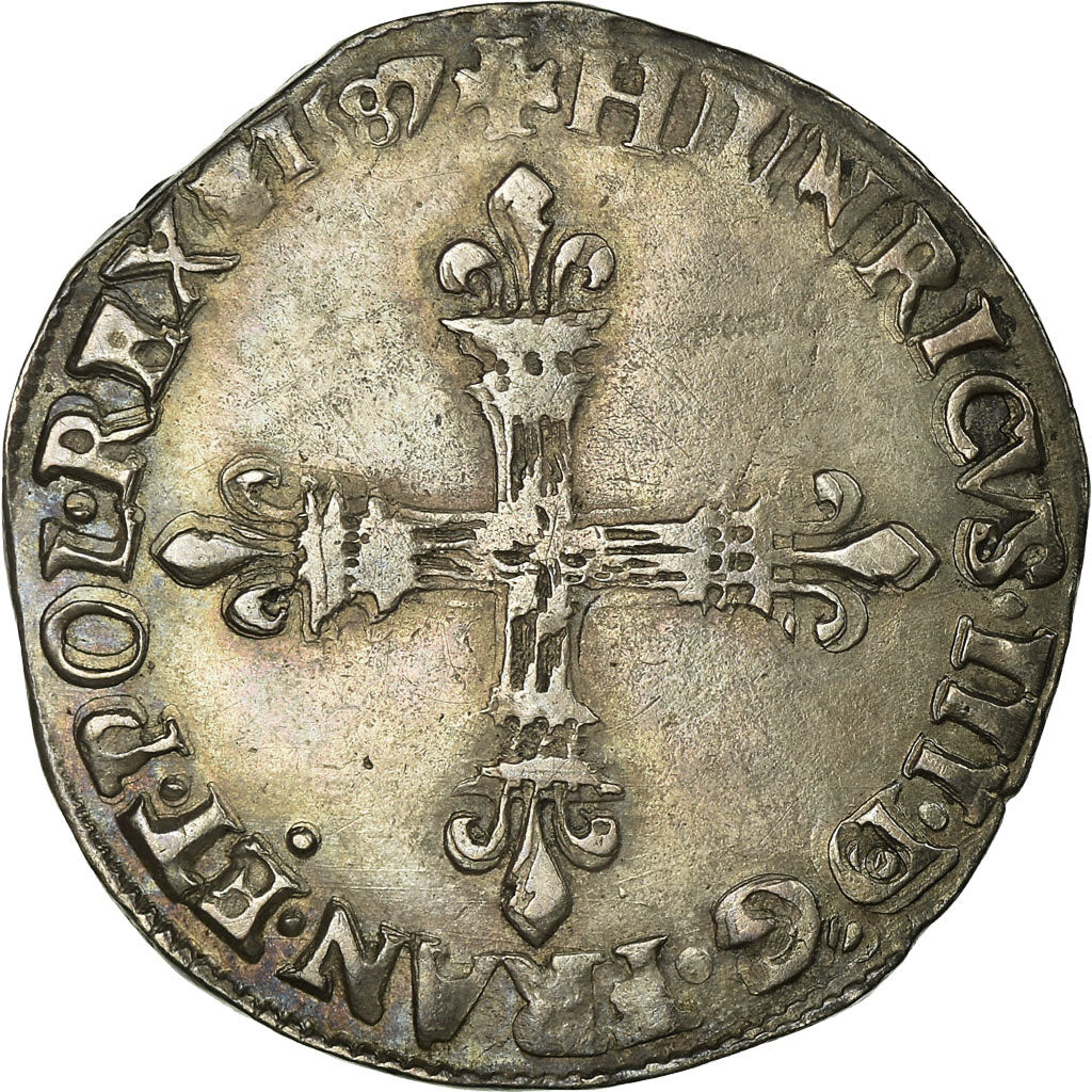 Monnaie, France, 1/8 Ecu, 1587, Paris, TTB, Argent, Sombart:4664