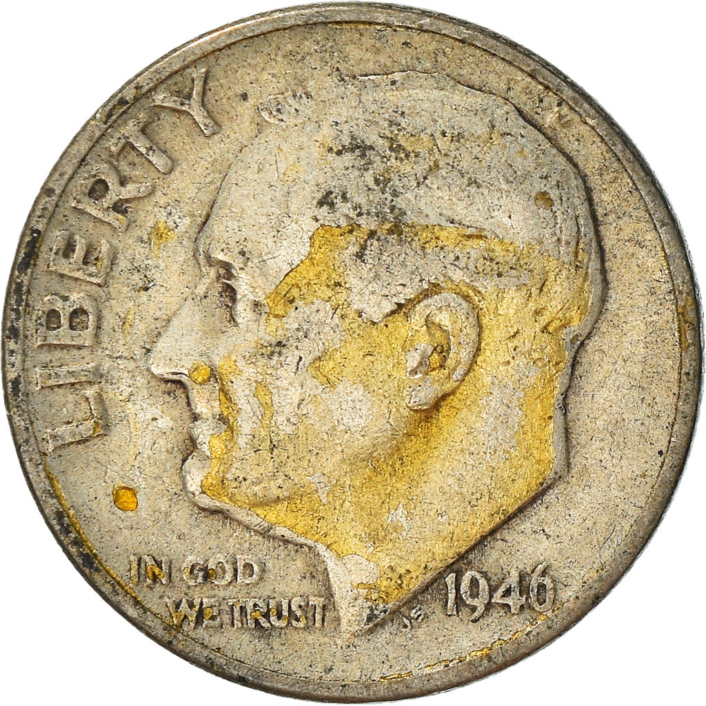 Coin, United States, Roosevelt Dime, Dime, 1946, U.S. Mint, Philadelphia