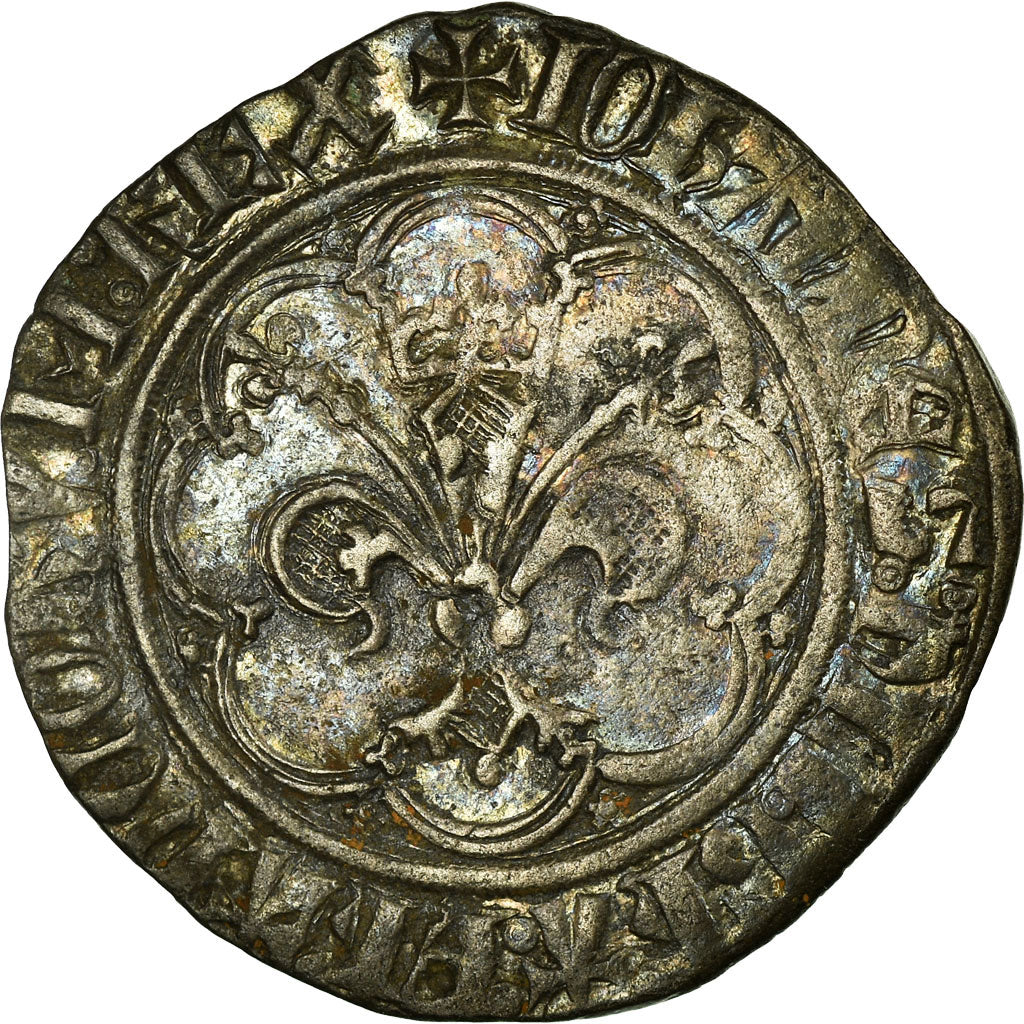 France, Jean II le Bon, Gros à la fleur de lis, 1358-1364, Billon, TTB+