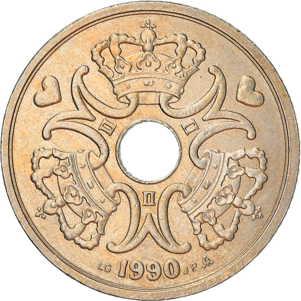 Moneta, Dania, Margrethe II, 5 Kroner, 1990, Copenhagen, EF(40-45)