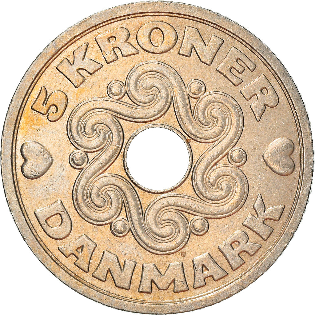 Moneta, Dania, Margrethe II, 5 Kroner, 1990, Copenhagen, EF(40-45)
