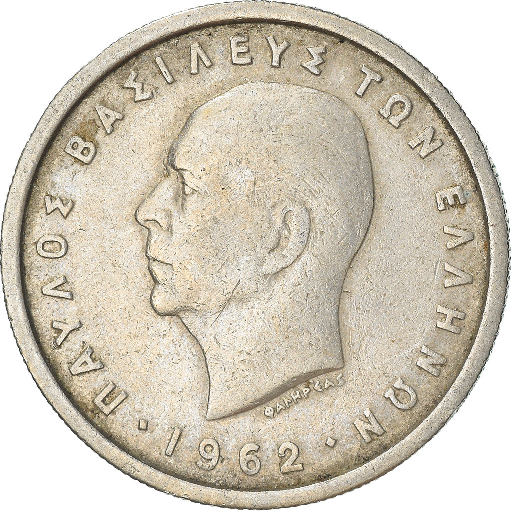 Coin, Greece, Paul I, 2 Drachmai, 1962, EF(40-45), Copper-nickel, KM:82