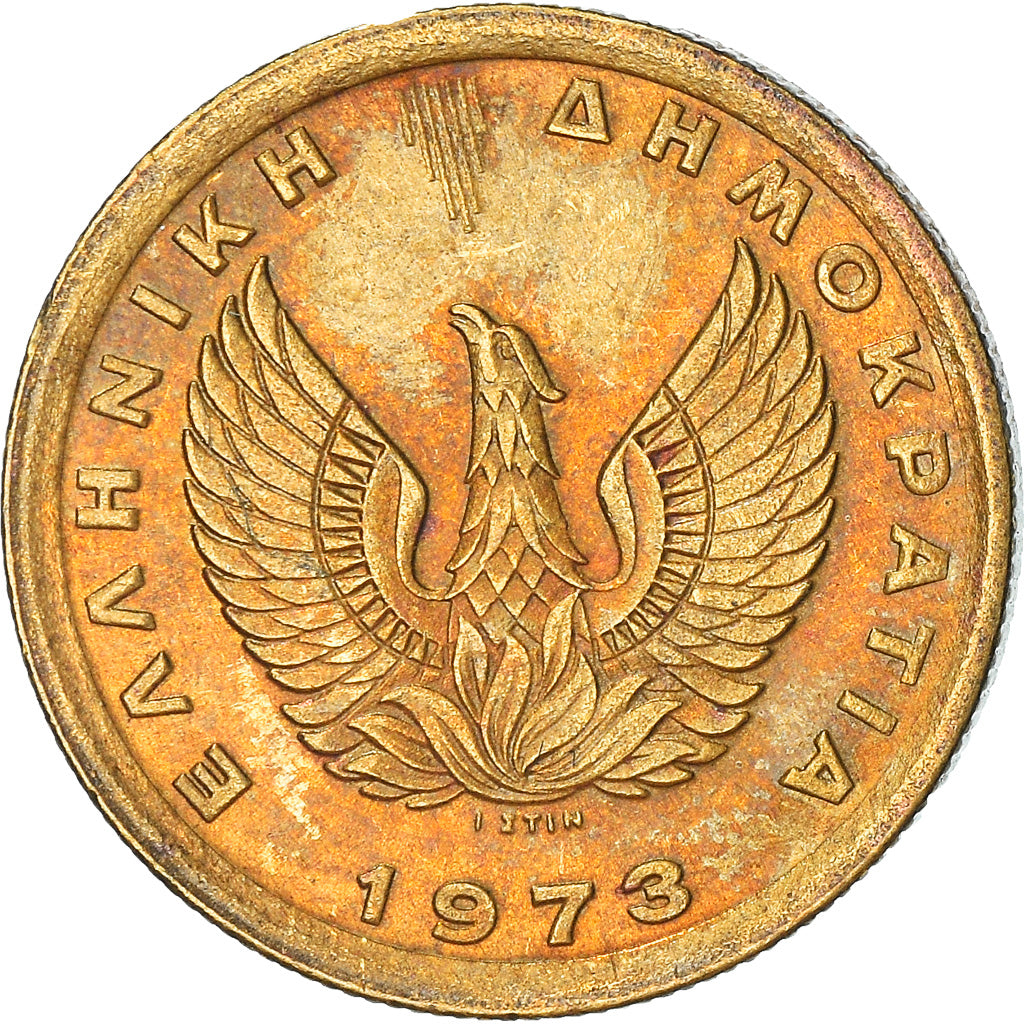 Coin, Greece, Constantine II, 50 Lepta, 1973, EF(40-45), Nickel-brass, KM:106