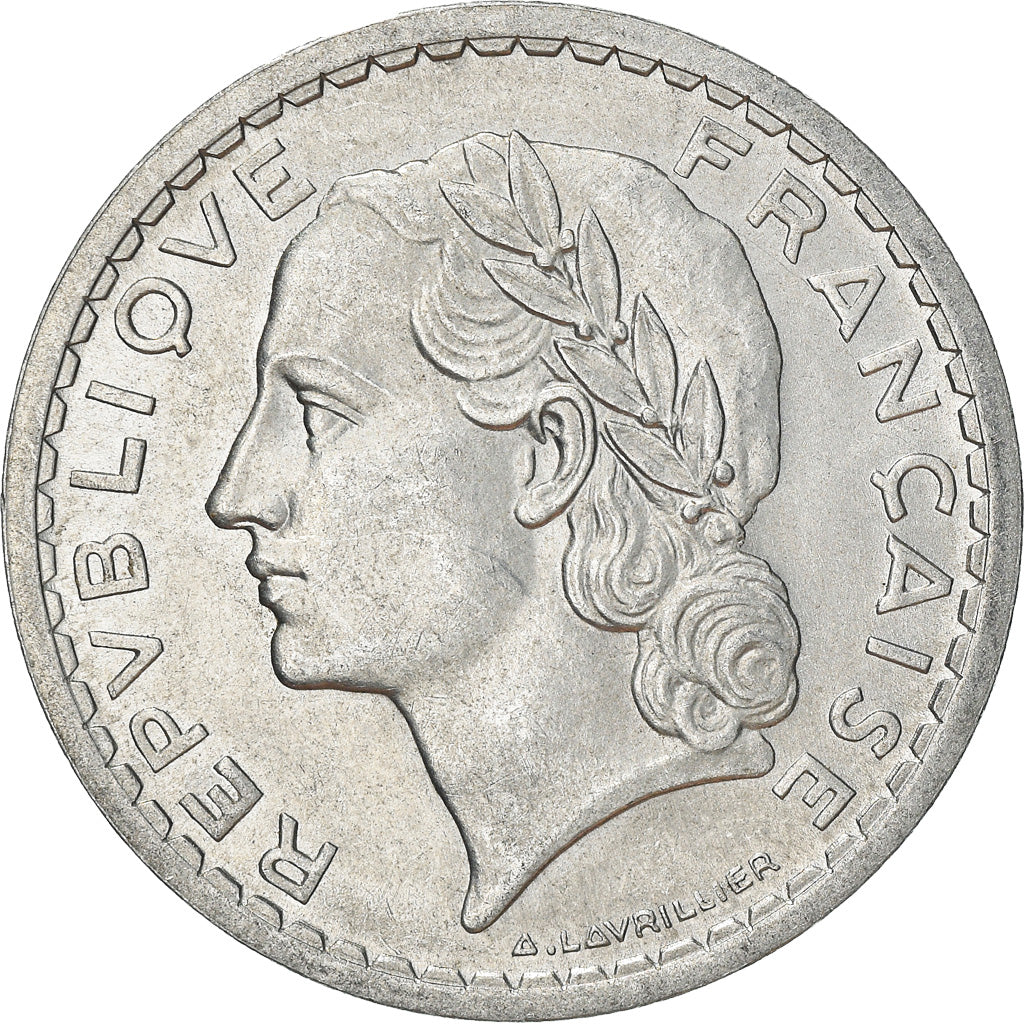 Moneta, Francia, Lavrillier, 5 Francs, 1946, Paris, BB, Alluminio, KM:888b.1