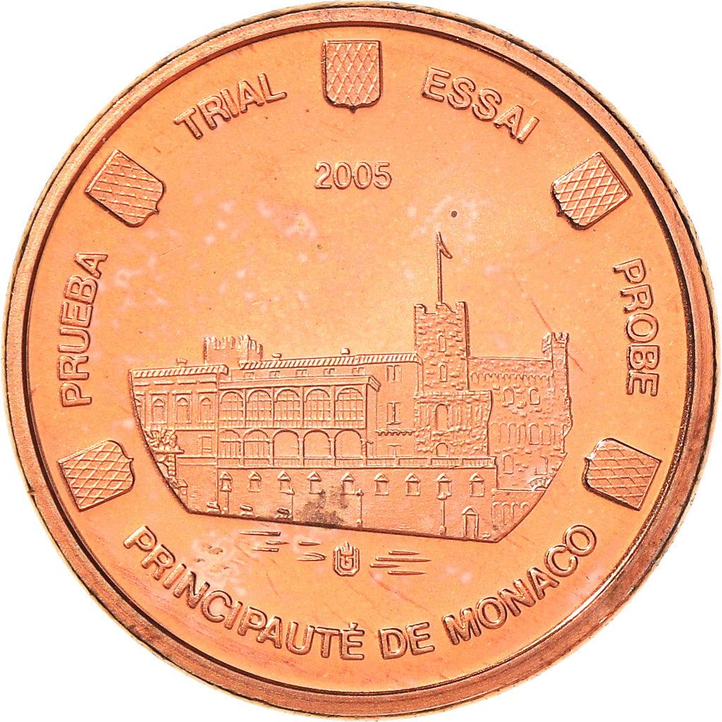 Monaco, Medal, 1 C, Essai Trial, 2005, MS(65-70), Copper