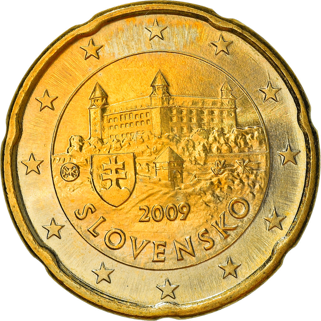 Slovaquie, 20 Euro Cent, 2009, Kremnica, SUP+, Laiton, KM:99