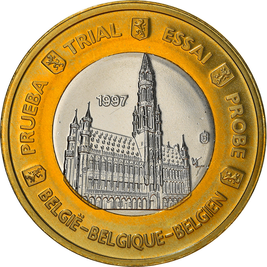 Bélgica, Euro, 1997, unofficial private coin, MS(63), Bimetálico