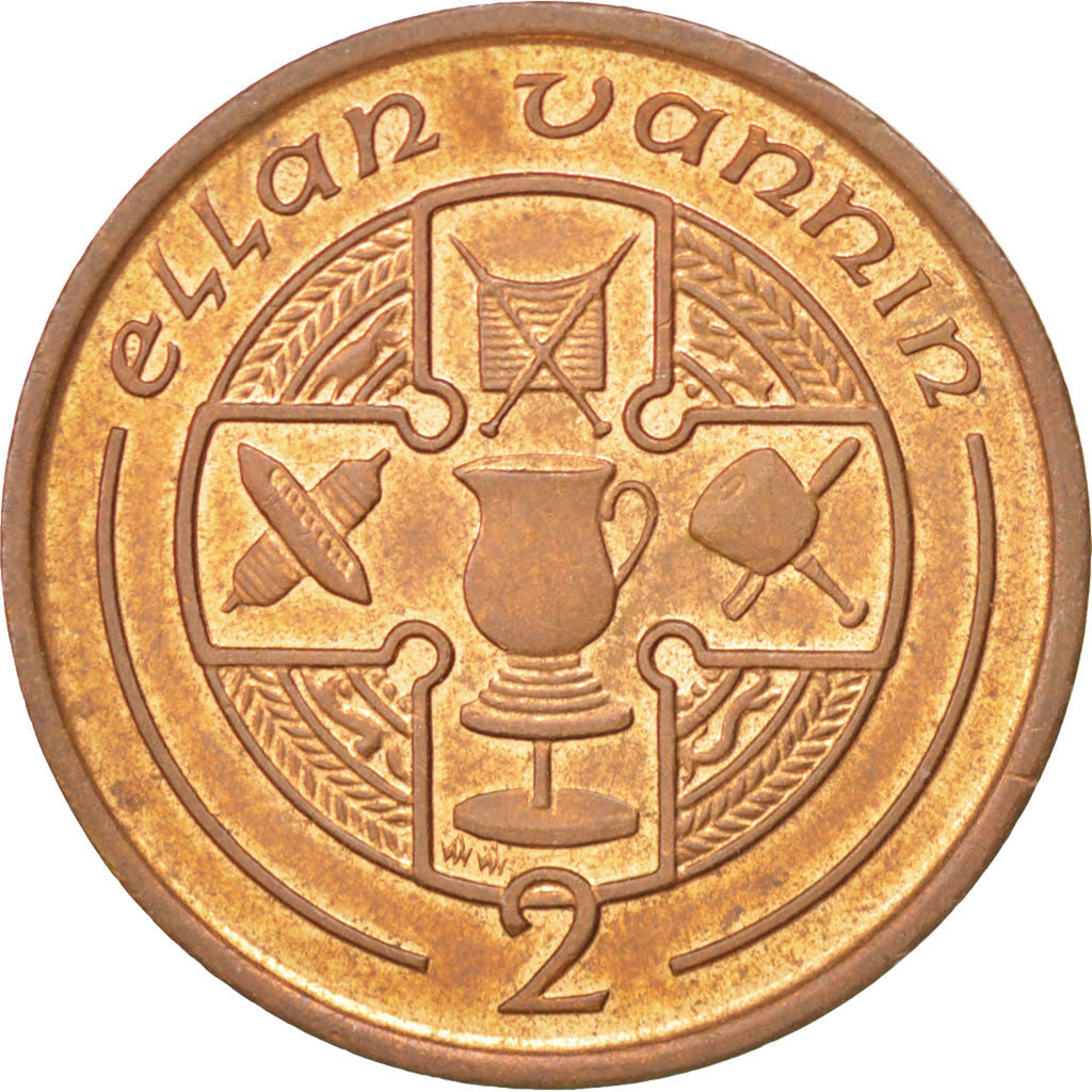 Monnaie, Isle of Man, Elizabeth II, 2 Pence, 1992, Pobjoy Mint, SUP, Bronze