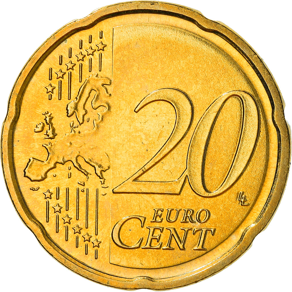 Latvia, 20 Euro Cent, 2014, Stuttgart, MS(60-62), Brass, KM:154