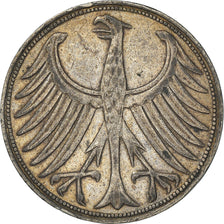Coin, GERMANY - FEDERAL REPUBLIC, 5 Mark, 1951, Stuttgart, EF(40-45), Silver