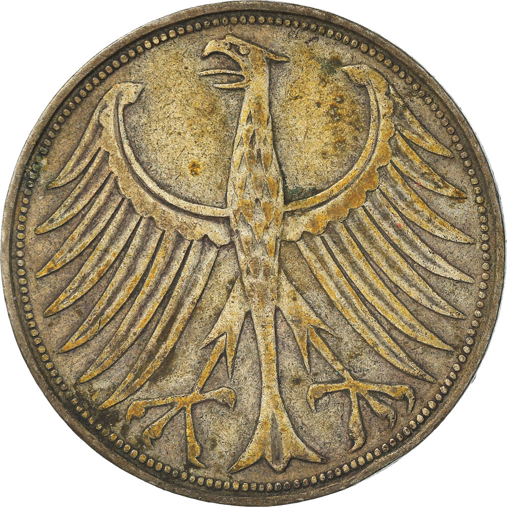 Coin, GERMANY - FEDERAL REPUBLIC, 5 Mark, 1951, Munich, VF(30-35), Silver