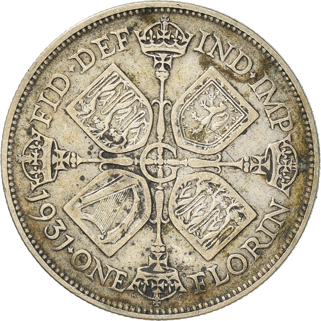 Moneta, Gran Bretagna, George V, Florin, Two Shillings, 1931, BB, Argento