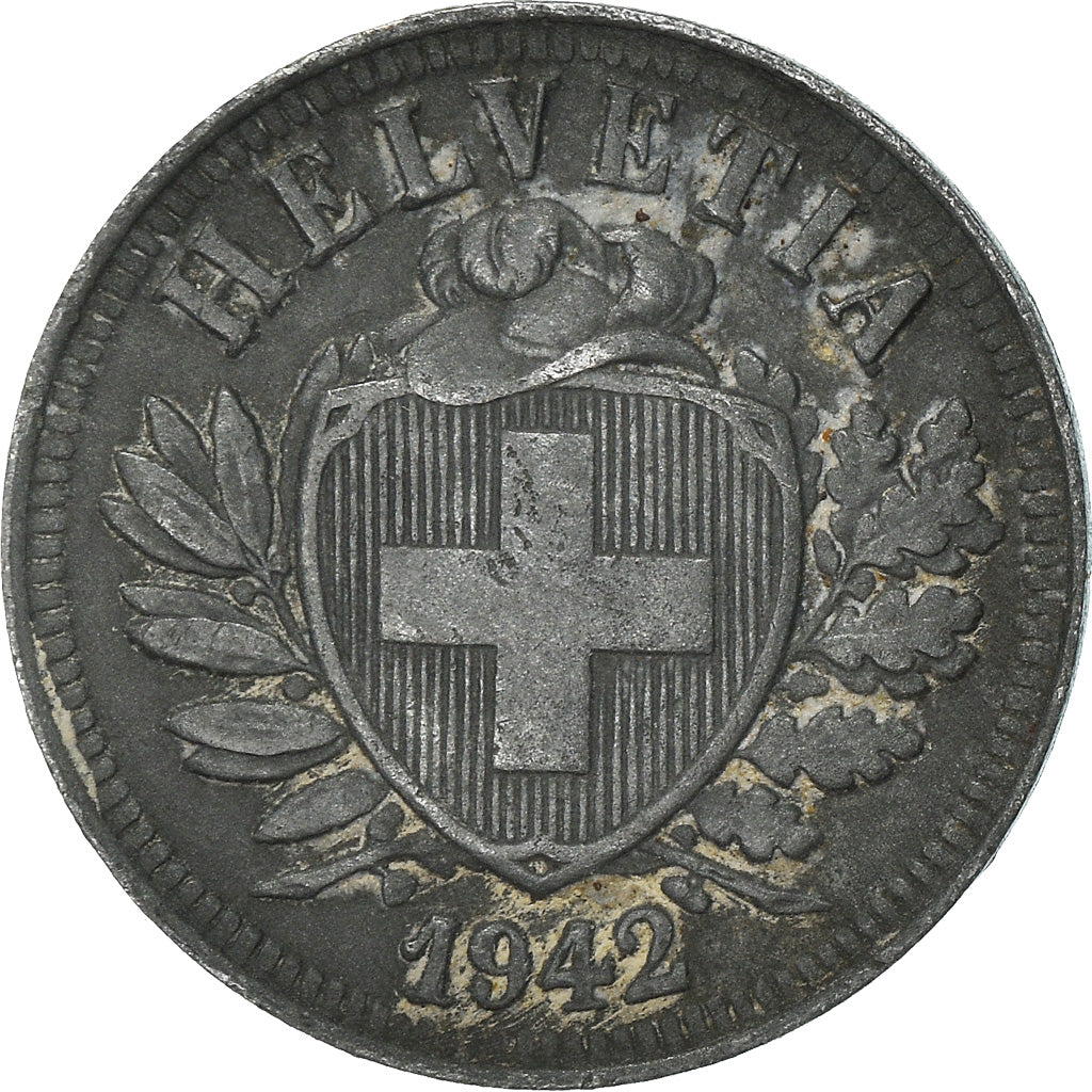 Moneta, Svizzera, 2 Rappen, 1942, Bern, MB+, Zinco, KM:4.2b