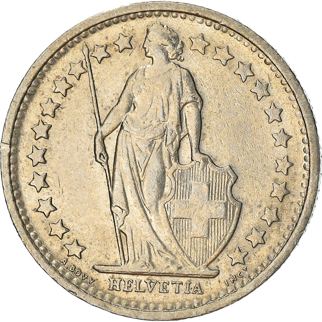 Coin, Switzerland, 1/2 Franc, 1971, Bern, EF(40-45), Copper-nickel, KM:23a.1