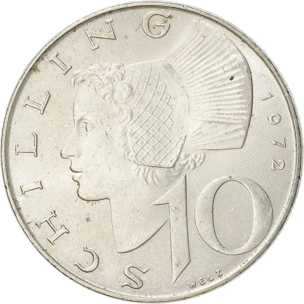 Coin, Austria, 10 Schilling, 1972, AU(55-58), Silver, KM:2882