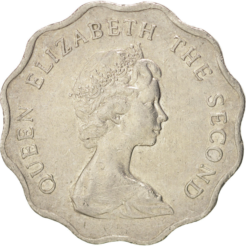 Moneta, Hong Kong, Elizabeth II, 2 Dollars, 1980, AU(50-53), Miedź-Nikiel