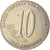 Moneda, Ecuador, 10 Centavos, Diez, 2000, MBC, Acero, KM:106